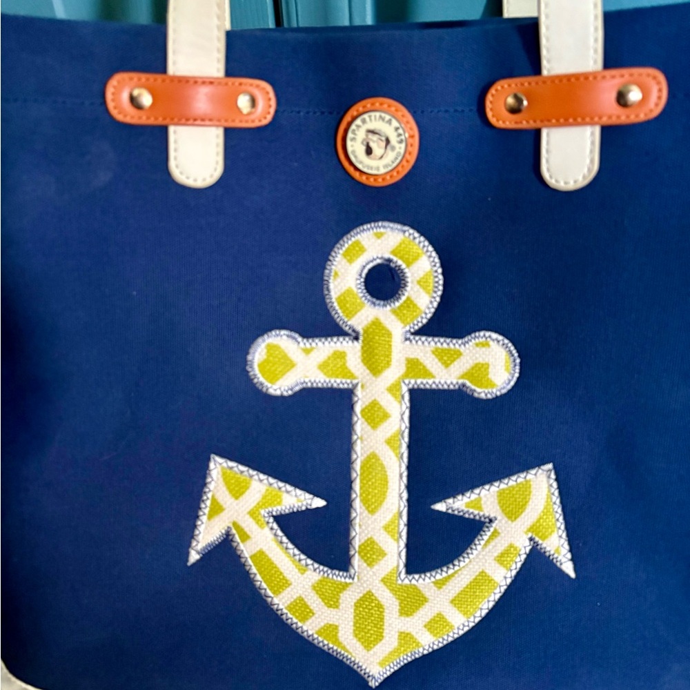 Spartina 449 Anchor Blue and Cream Tote - Picture 3 of 12